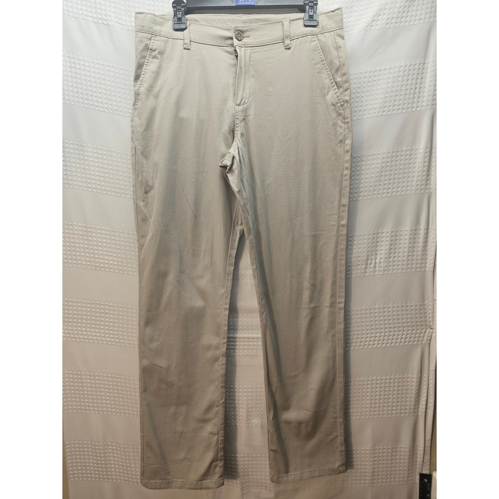 IZOD Pants Boys Size 20 Husky Khaki Chino Uniform Pockets Stretch Soft HOLE 7458